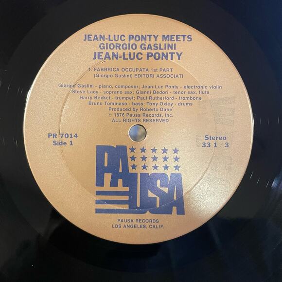 Jean-Luc Ponty/Giorgio Gaslini LP vintage vinyl record jazz - Picture 5 of 6